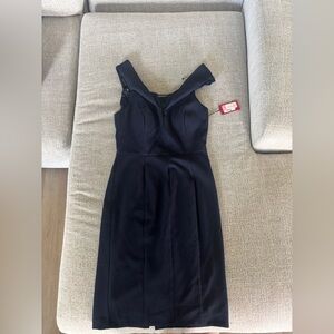 Vince Camuto One Shoulder Navy Dress